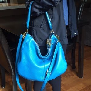 J. Crew Biennial Hobo-blue pebble leather